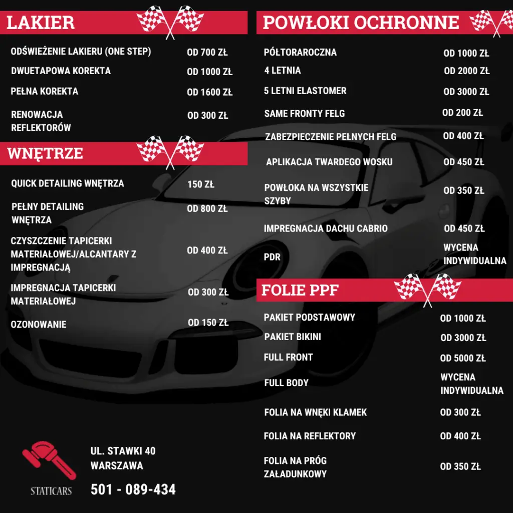 Autodetailing Warszawa Cennik